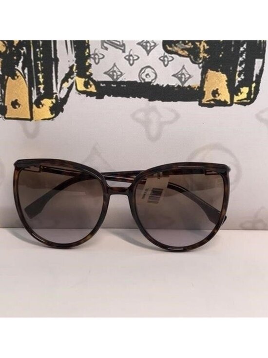 Fendi FF0432/G/S 086QR Round Sunglasses – Havana / Brown Gradient – 59mm
